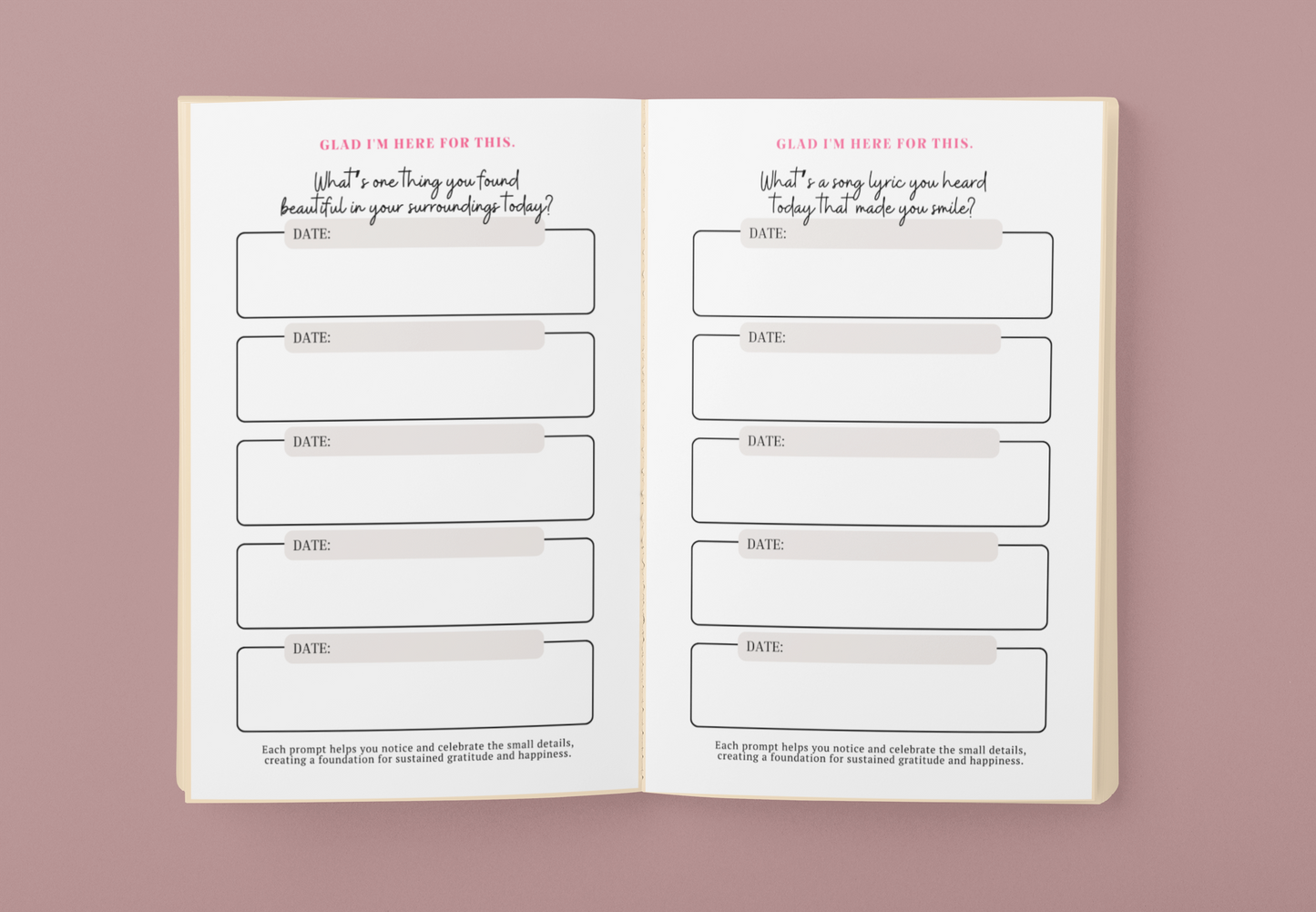GLAD I'M HERE FOR THIS Micro-Gratitude Journal