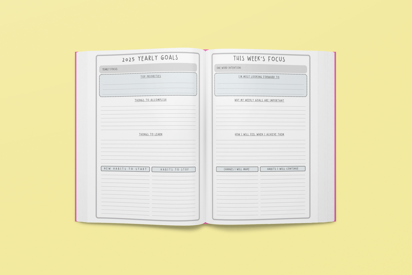 PURPOSE + PROGRESS Weekly Planner
