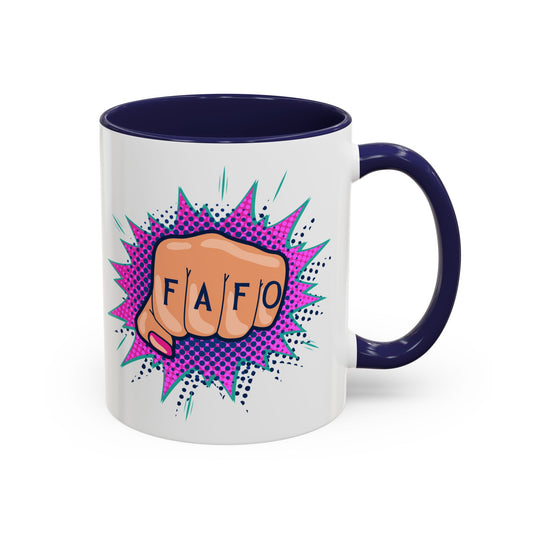 FAFO POP ART FIST Accent Coffee Mug