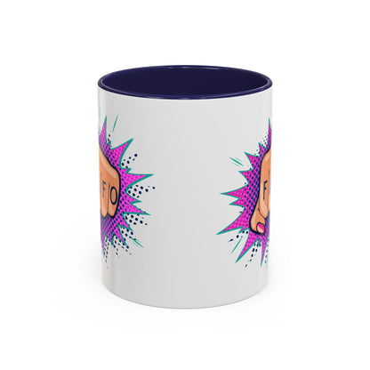 FAFO POP ART FIST Accent Coffee Mug