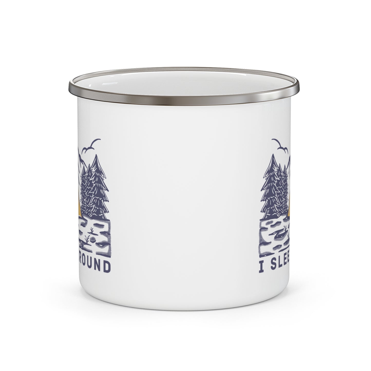 I SLEEP AROUND Enamel Camping Mug